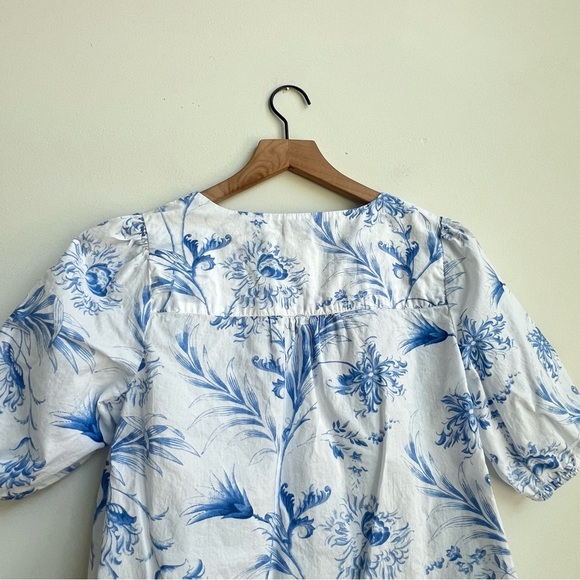 Talbots Tie Front Top Ocean Flora Toile Victorian Tapestry Whimsical Fairy PS - Picture 7 of 10